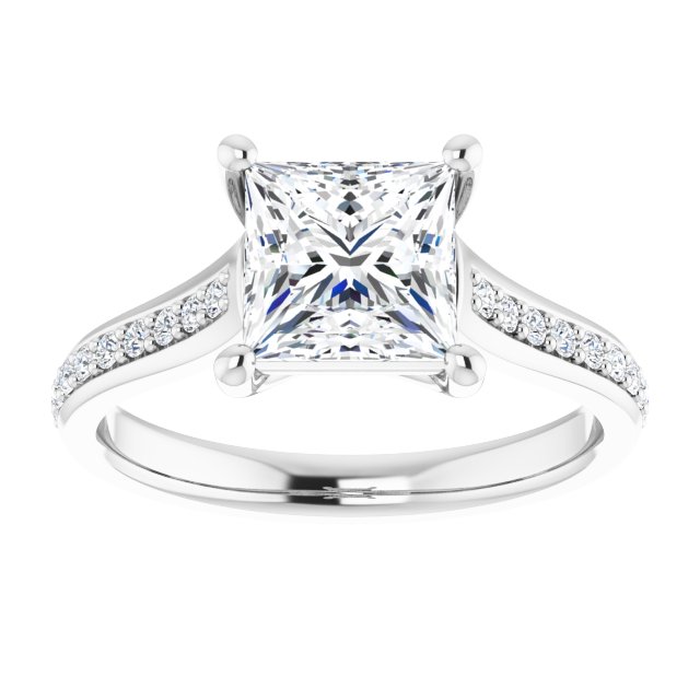 18K White Engagement Ring Mounting