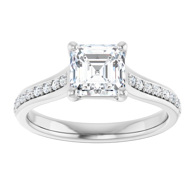18K White Engagement Ring Mounting