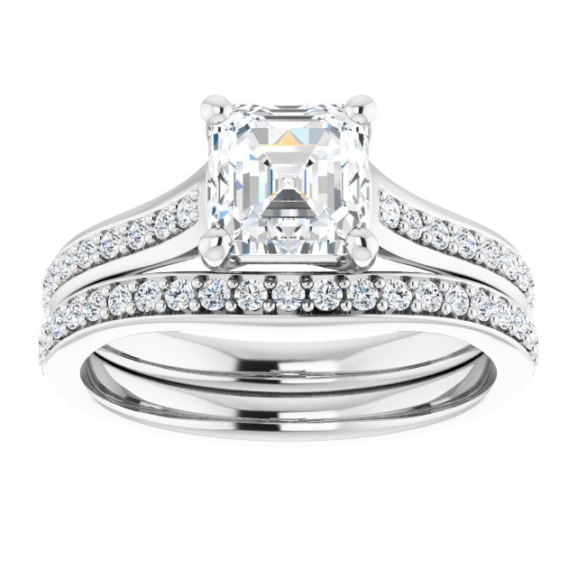 18K White Engagement Ring Mounting