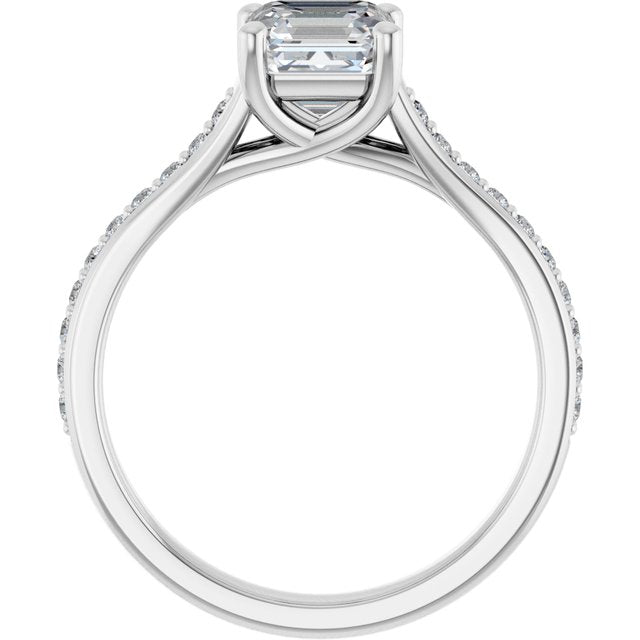 18K White Engagement Ring Mounting