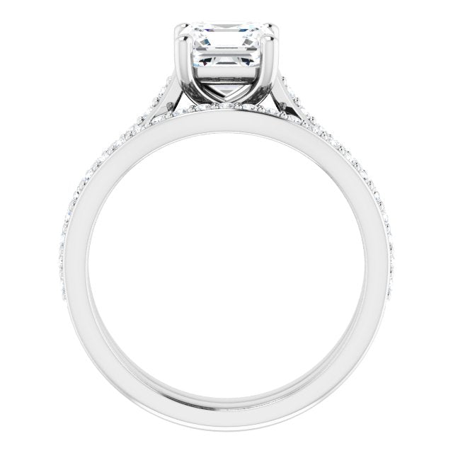 18K White Engagement Ring Mounting