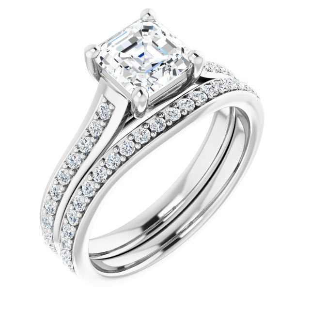 18K White Engagement Ring Mounting