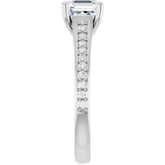 18K White Engagement Ring Mounting