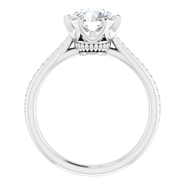 18K White Engagement Ring Mounting