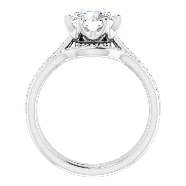 18K White Engagement Ring Mounting