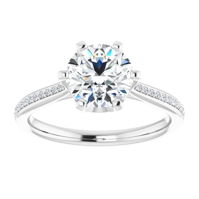 18K White Engagement Ring Mounting