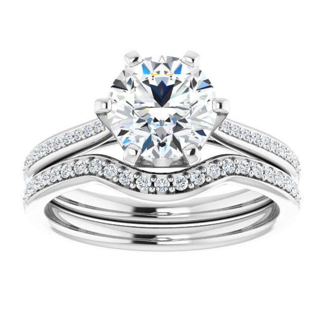 18K White Engagement Ring Mounting