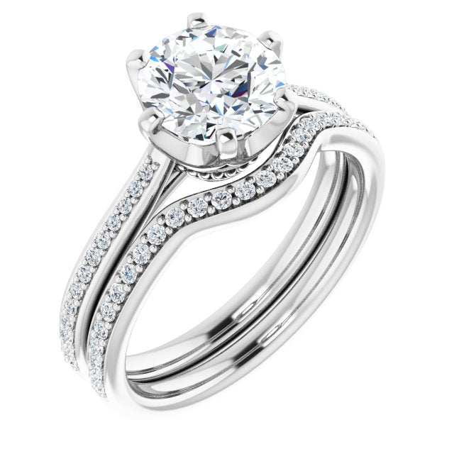 18K White Engagement Ring Mounting