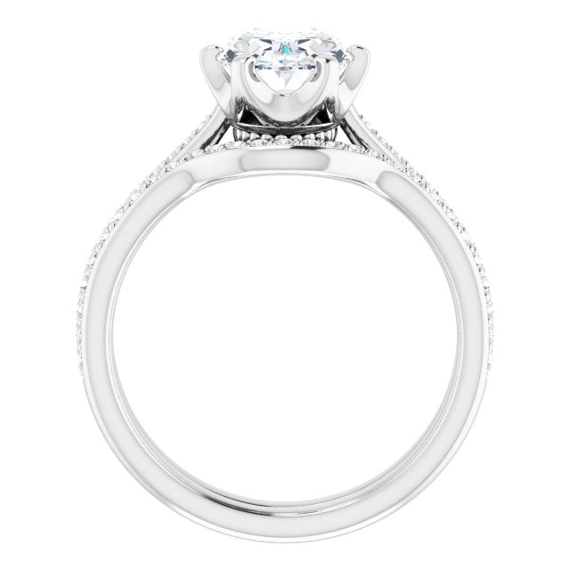 18K White Engagement Ring Mounting