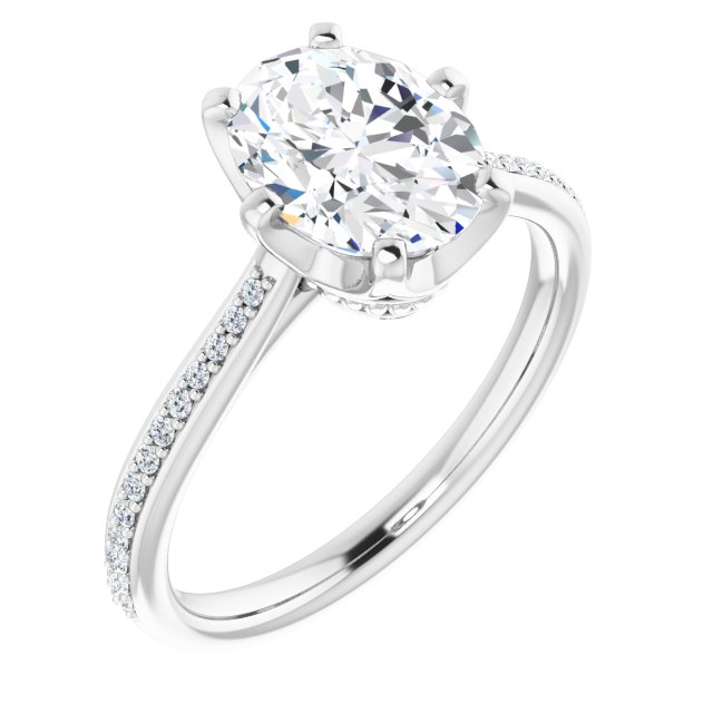18K White Engagement Ring Mounting