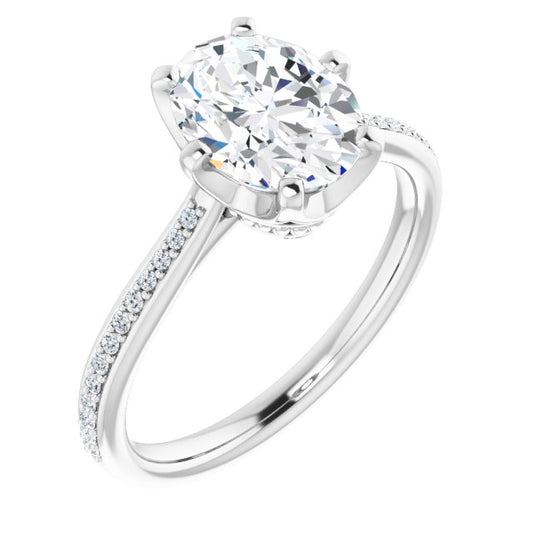 18K White Engagement Ring Mounting