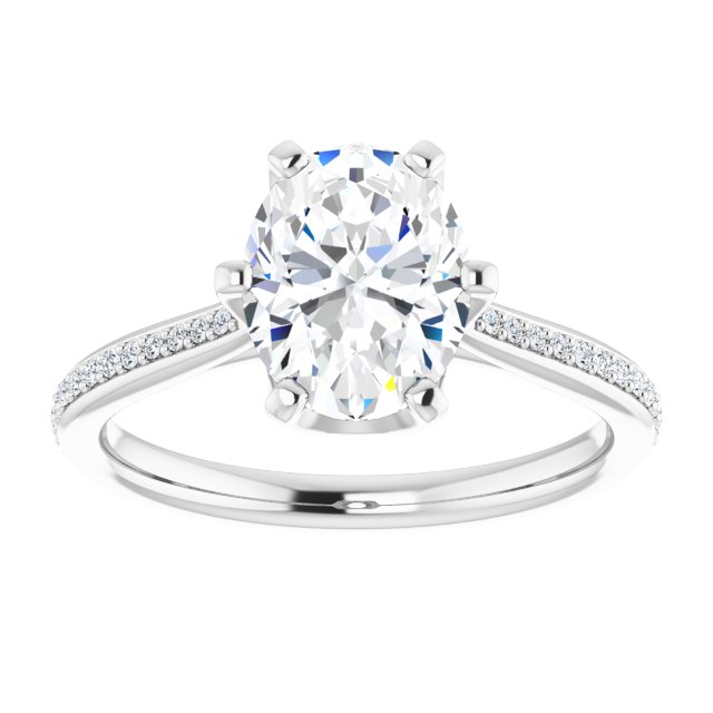 18K White Engagement Ring Mounting