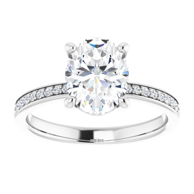 18K White Engagement Ring Mounting