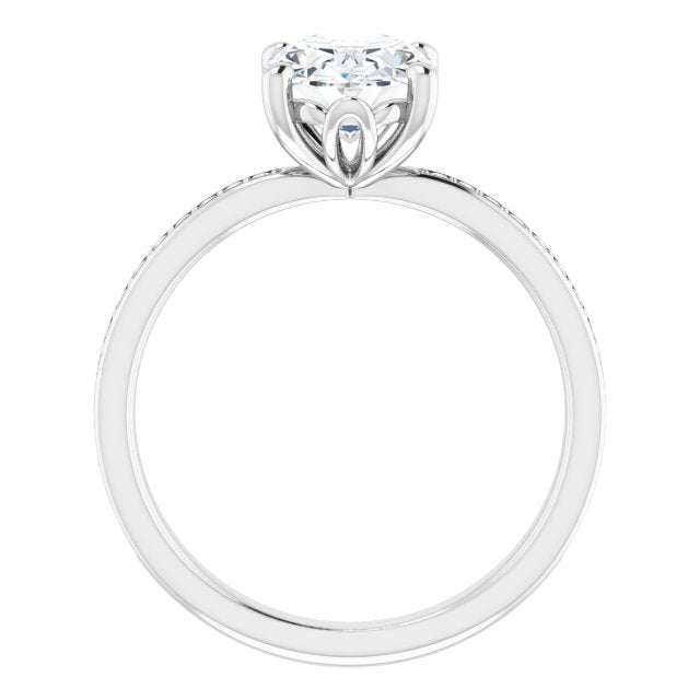 18K White Engagement Ring Mounting
