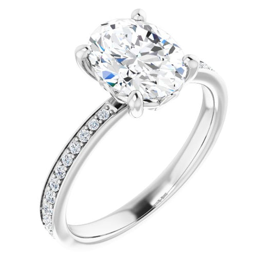 18K White Engagement Ring Mounting