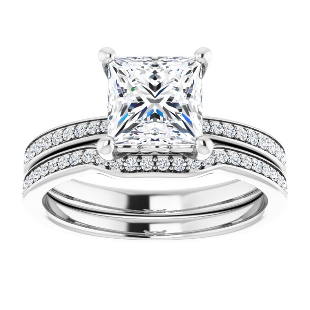 18K White Engagement Ring Mounting