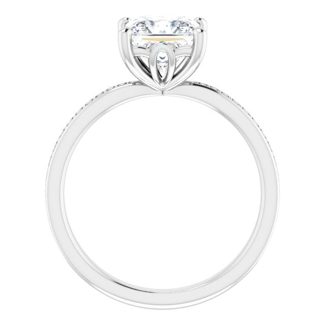 18K White Engagement Ring Mounting