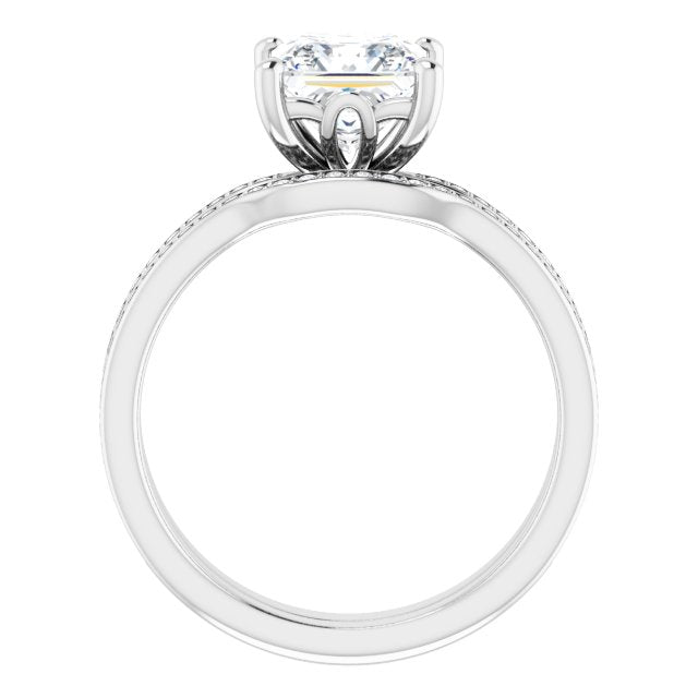 18K White Engagement Ring Mounting
