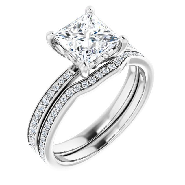 18K White Engagement Ring Mounting