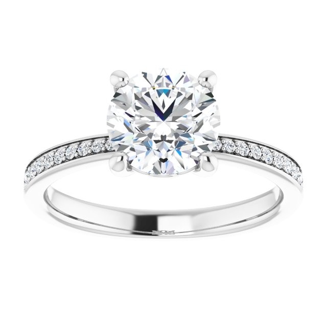 18K White Engagement Ring Mounting