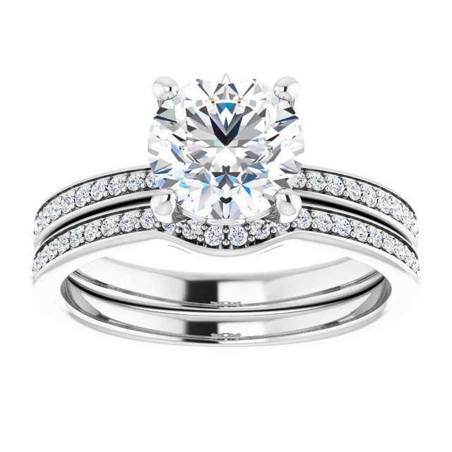18K White Engagement Ring Mounting