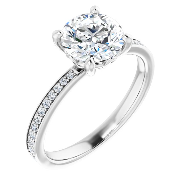 18K White Engagement Ring Mounting
