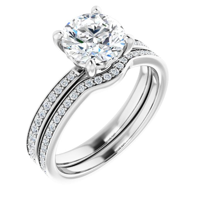 18K White Engagement Ring Mounting