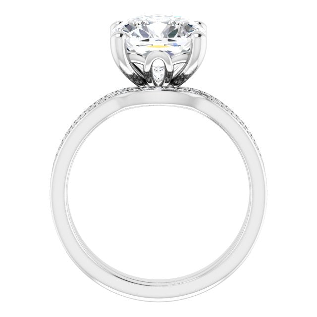 18K White Engagement Ring Mounting