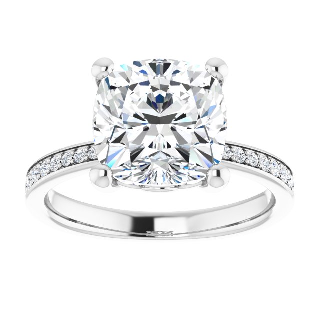 18K White Engagement Ring Mounting