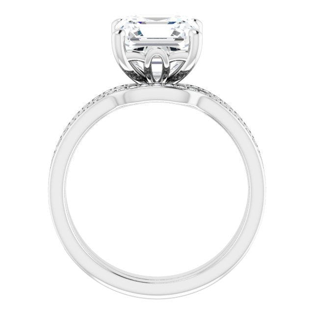 18K White Engagement Ring Mounting