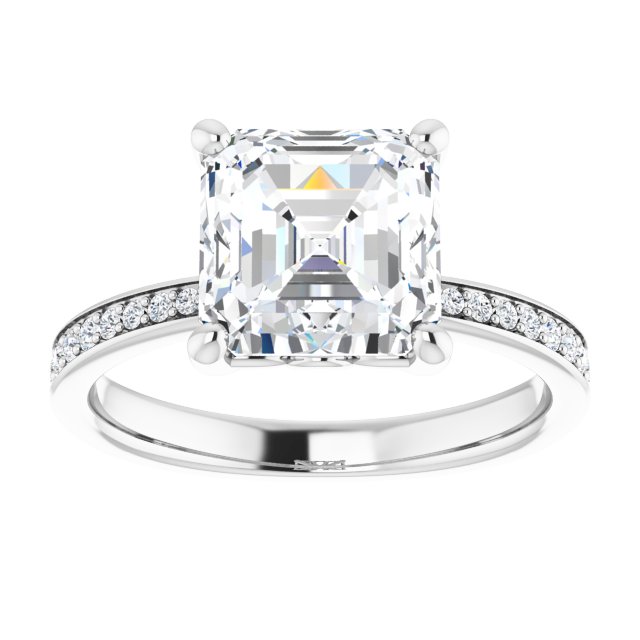18K White Engagement Ring Mounting