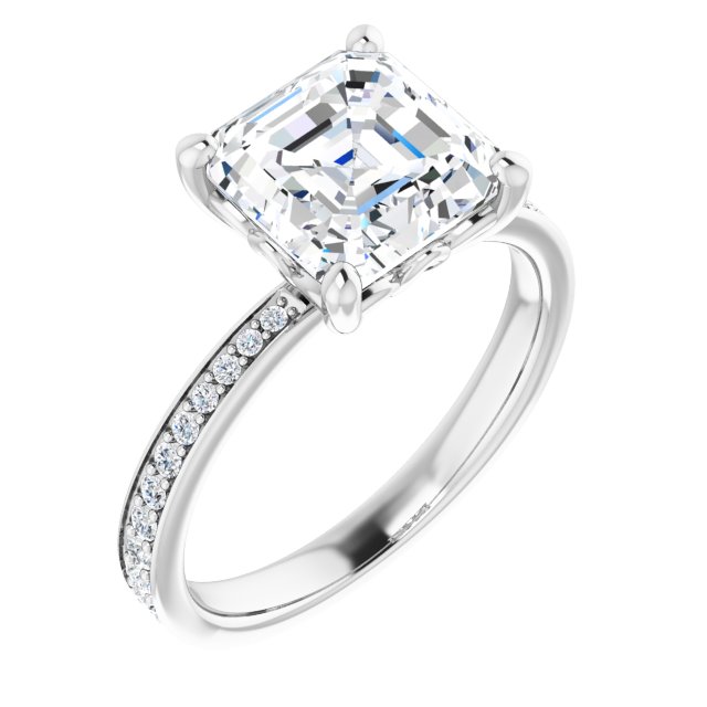 18K White Engagement Ring Mounting