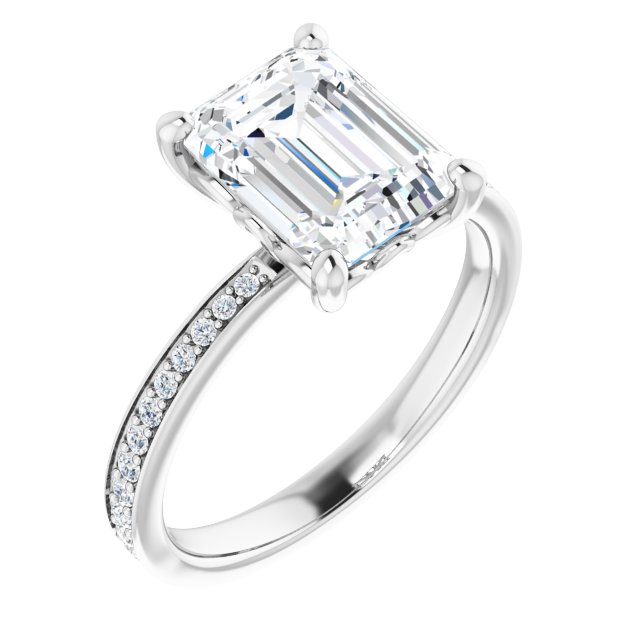 18K White Engagement Ring Mounting
