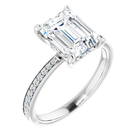 18K White Engagement Ring Mounting