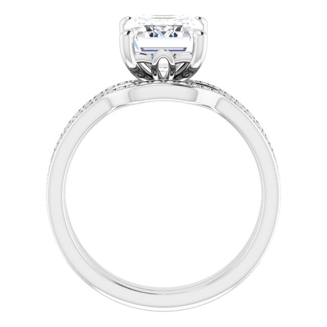 18K White Engagement Ring Mounting