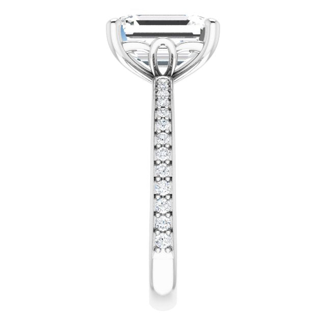 18K White Engagement Ring Mounting