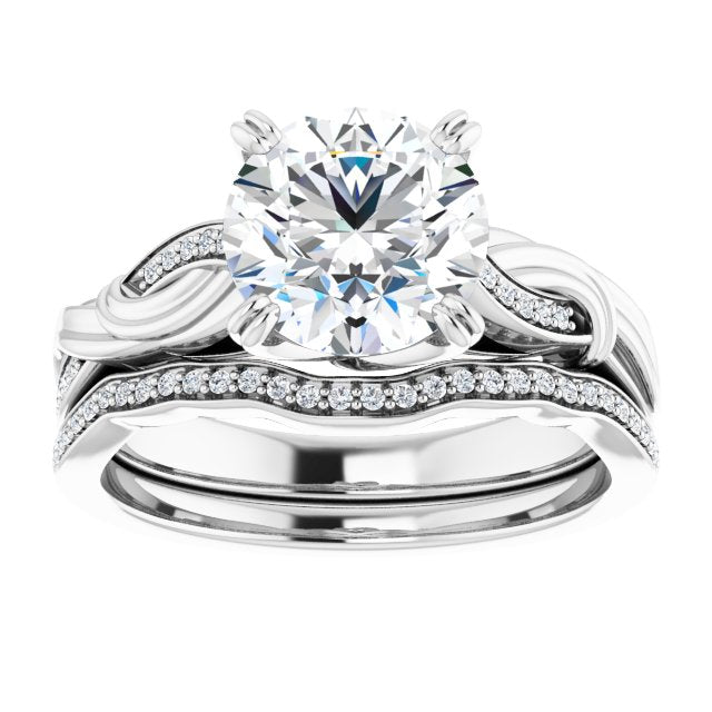 18K White Engagement Ring Mounting