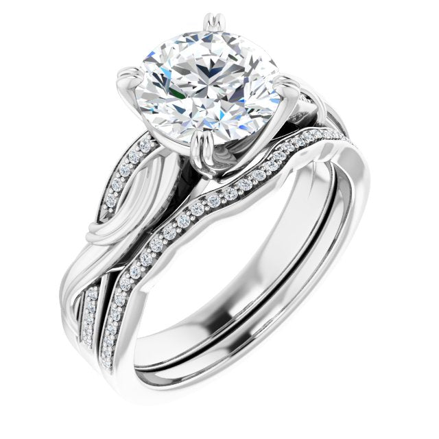 18K White Engagement Ring Mounting