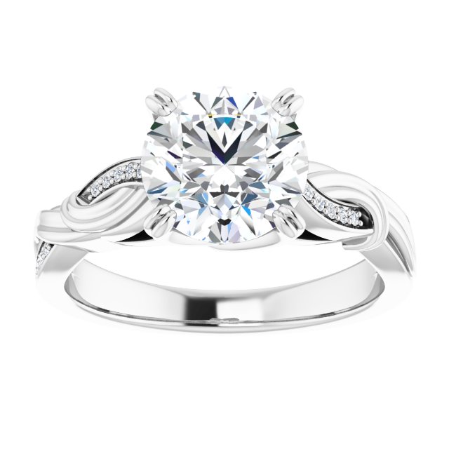 18K White Engagement Ring Mounting