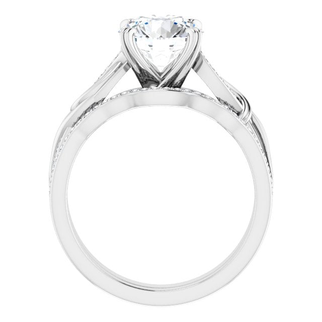 18K White Engagement Ring Mounting