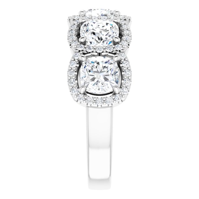 18K White 5-Stone Halo-Style Anniversary Band Mounting