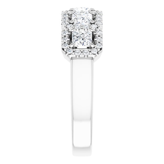 18K White 5-Stone Halo-Style Anniversary Band Mounting