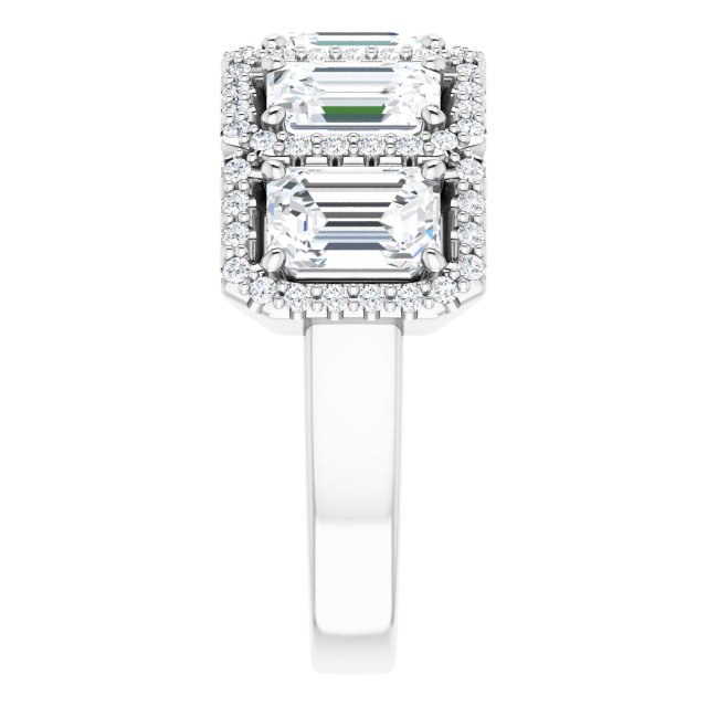18K White 5-Stone Halo-Style Anniversary Band Mounting