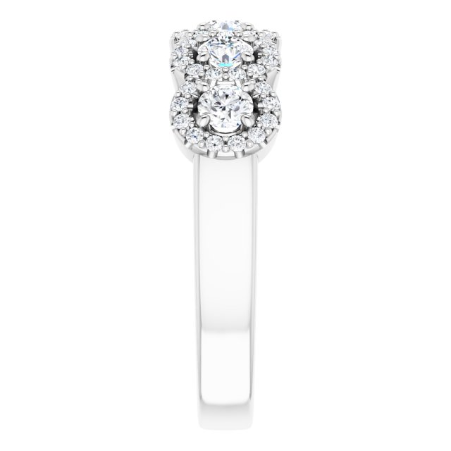 18K White 5-Stone Halo-Style Anniversary Band Mounting