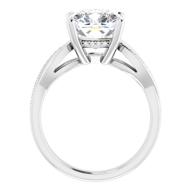 18K White Engagement Ring Mounting