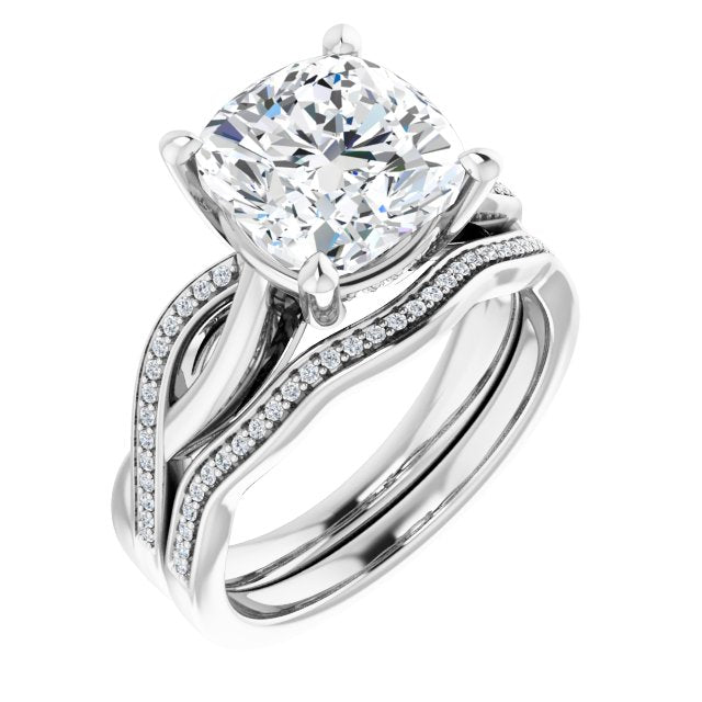 18K White Engagement Ring Mounting