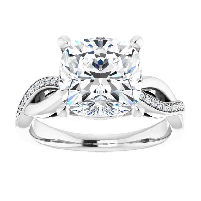 18K White Engagement Ring Mounting