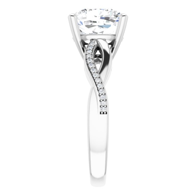 18K White Engagement Ring Mounting