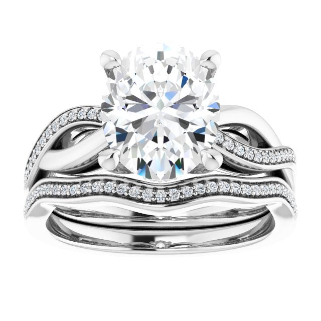 18K White Engagement Ring Mounting