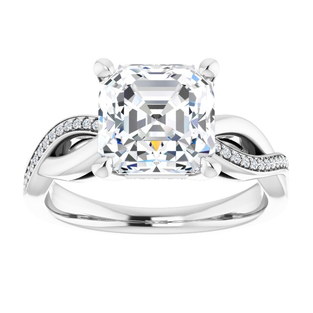 18K White Engagement Ring Mounting